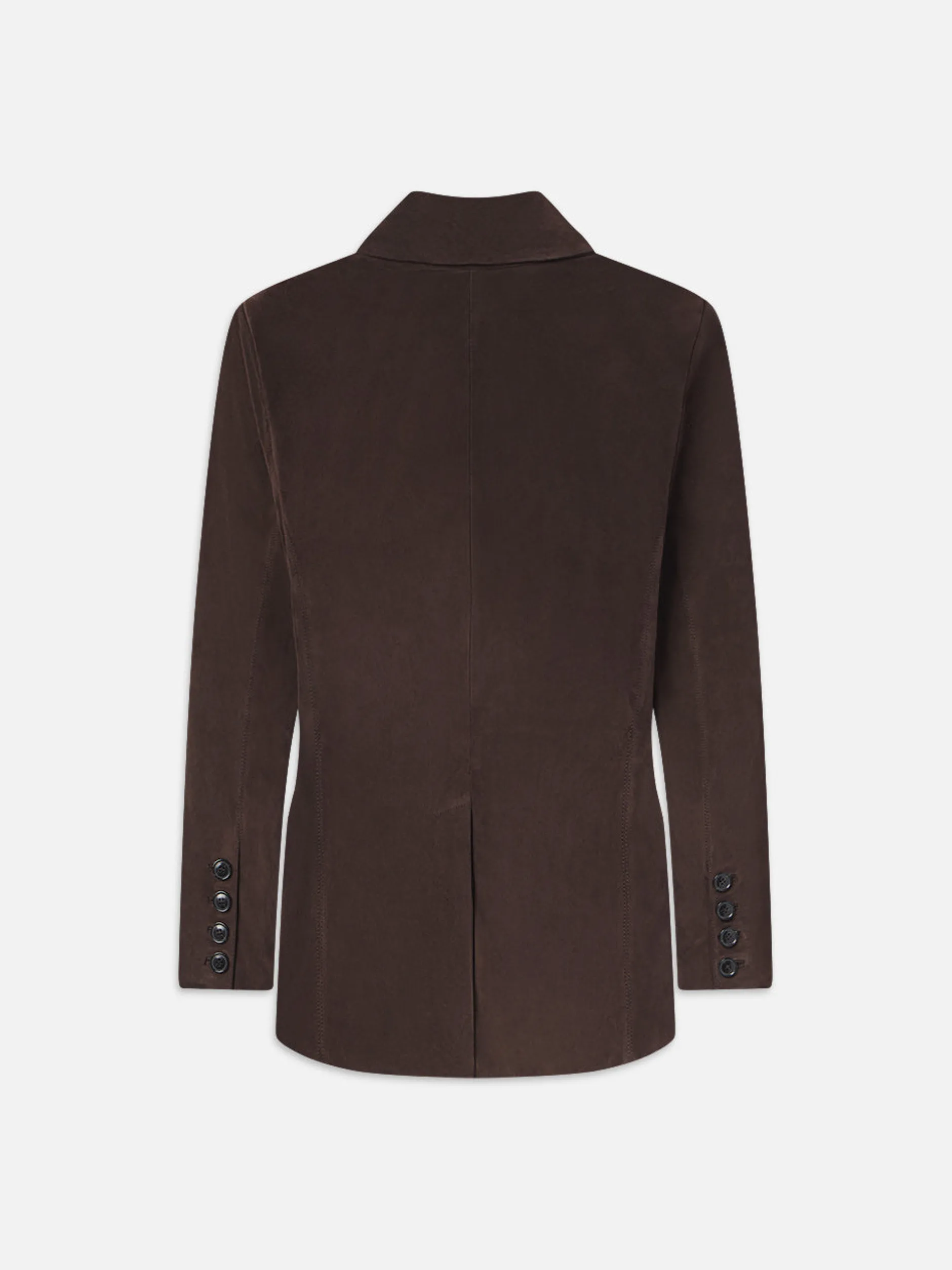 FRAME Grandfather Suede Blazer in Chocolate Brown<Women Leather & Suede|Jackets & Coats