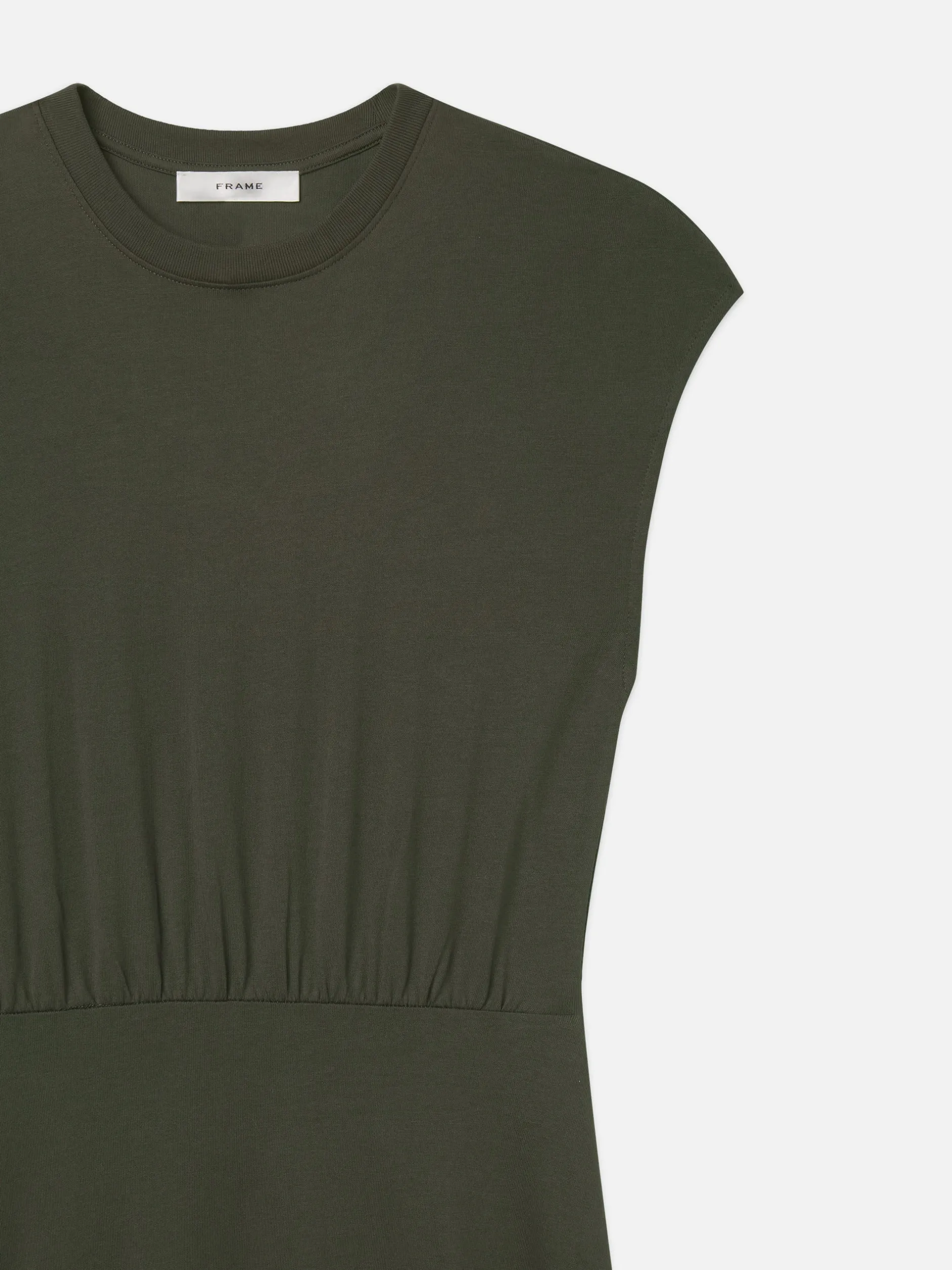 FRAME Handkerchief Hem Jersey Dress in Rich Military<Women Dresses & Jumpsuits