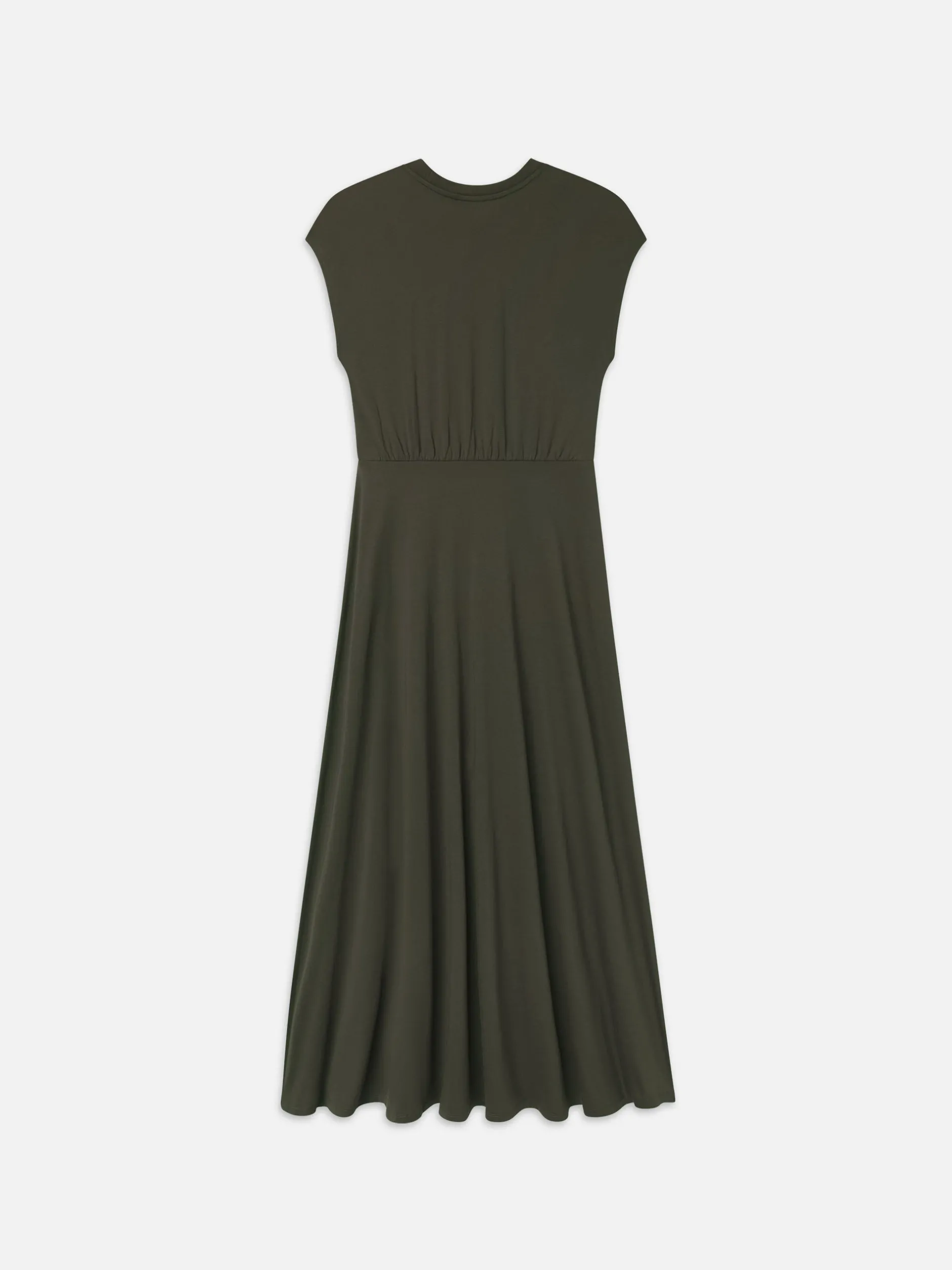 FRAME Handkerchief Hem Jersey Dress in Rich Military<Women Dresses & Jumpsuits