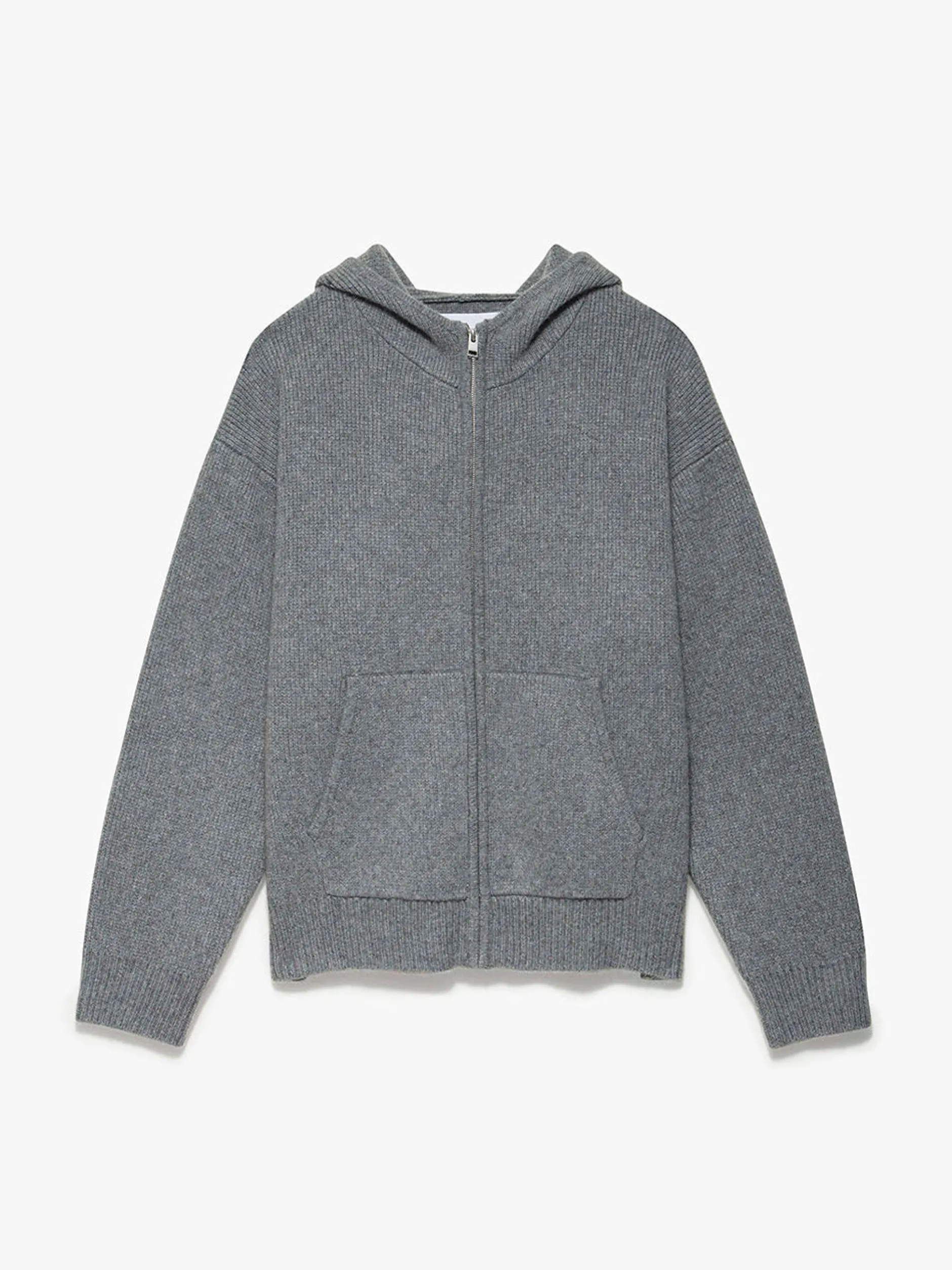 FRAME Heavyweight Cashmere Full Zip Hoodie in Warm Grey< Sweaters & Hoodies