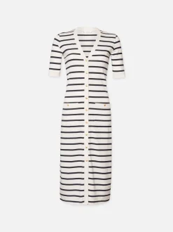 FRAME Henley Button Up Dress in Navy Multi<Women Dresses & Jumpsuits