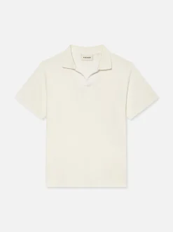 FRAME Jacquard Polo in Off White< Tees & Polos