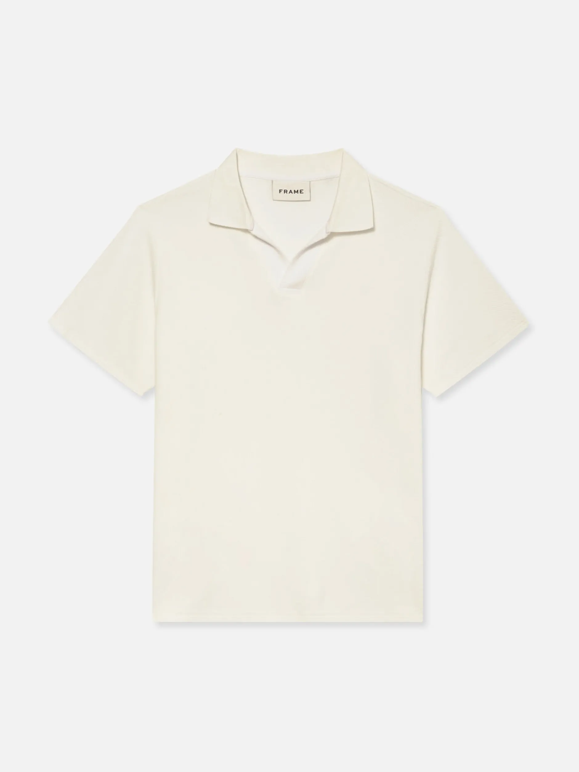 FRAME Jacquard Polo in Off White< Tees & Polos