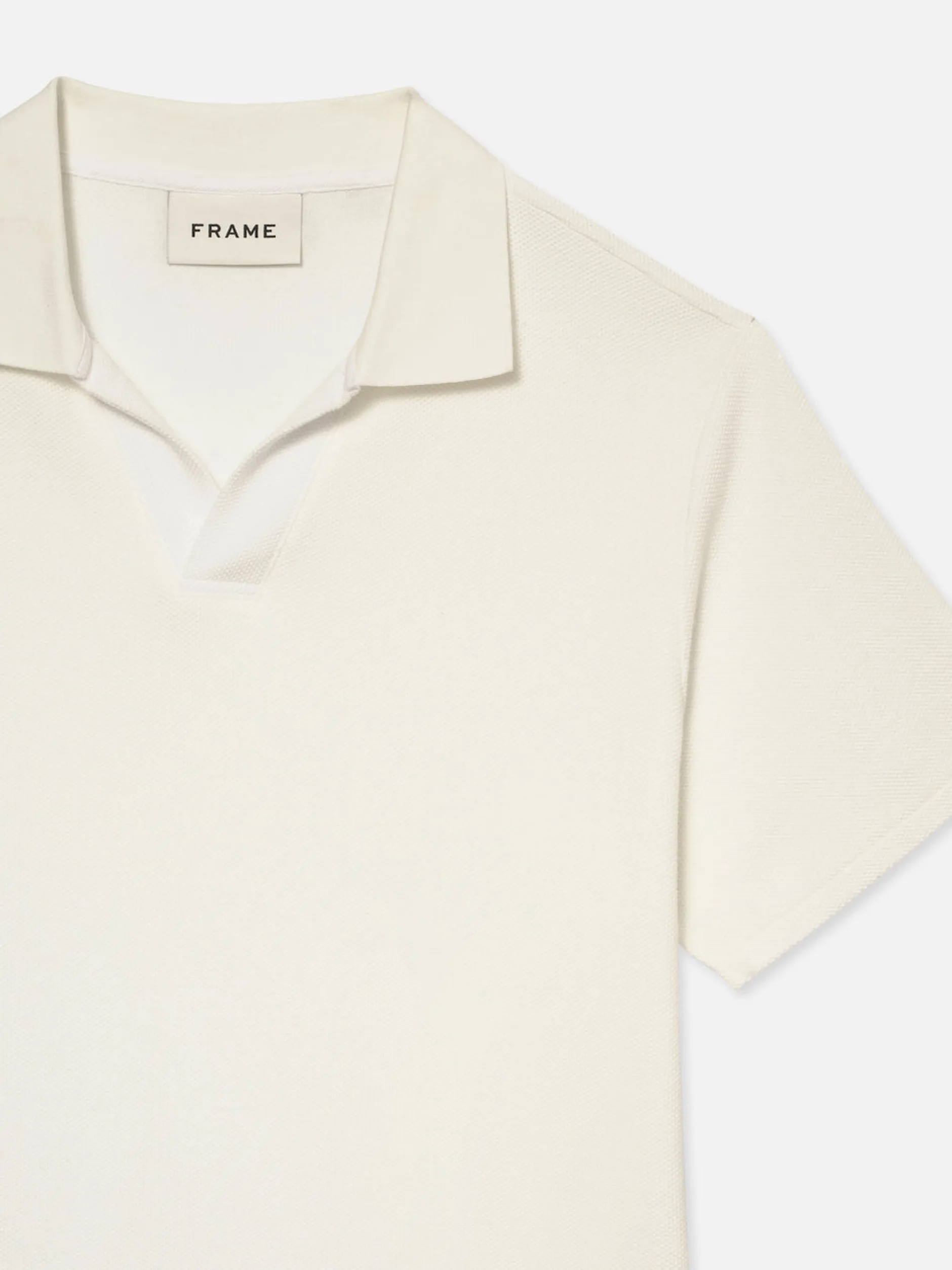 FRAME Jacquard Polo in Off White< Tees & Polos