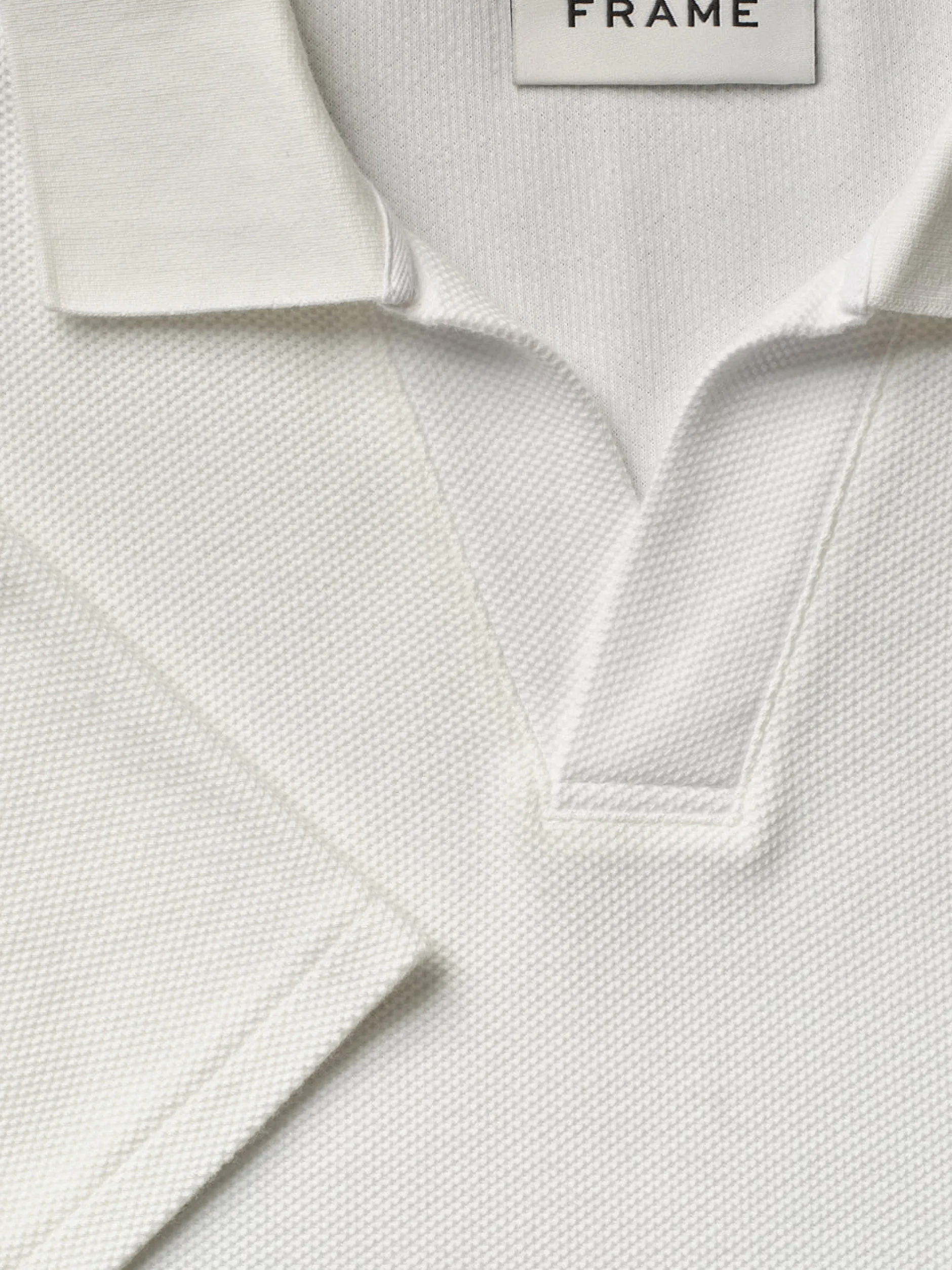 FRAME Jacquard Polo in Off White< Tees & Polos