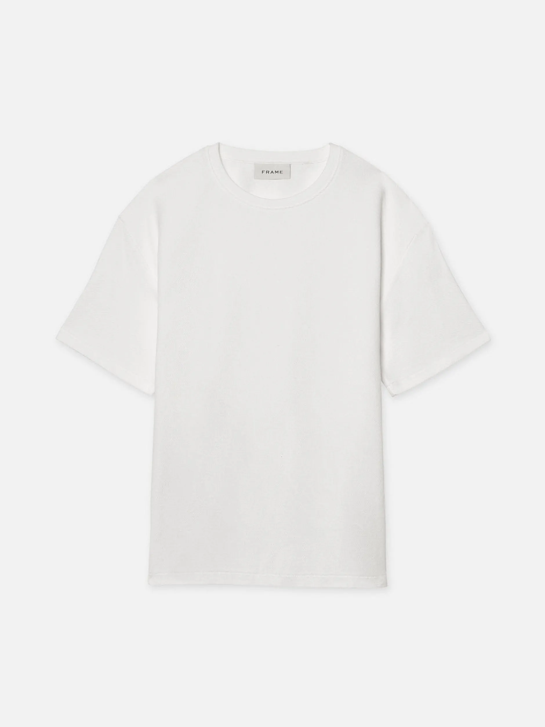 FRAME Jacquard Relaxed Tee in Off White< Tees & Polos