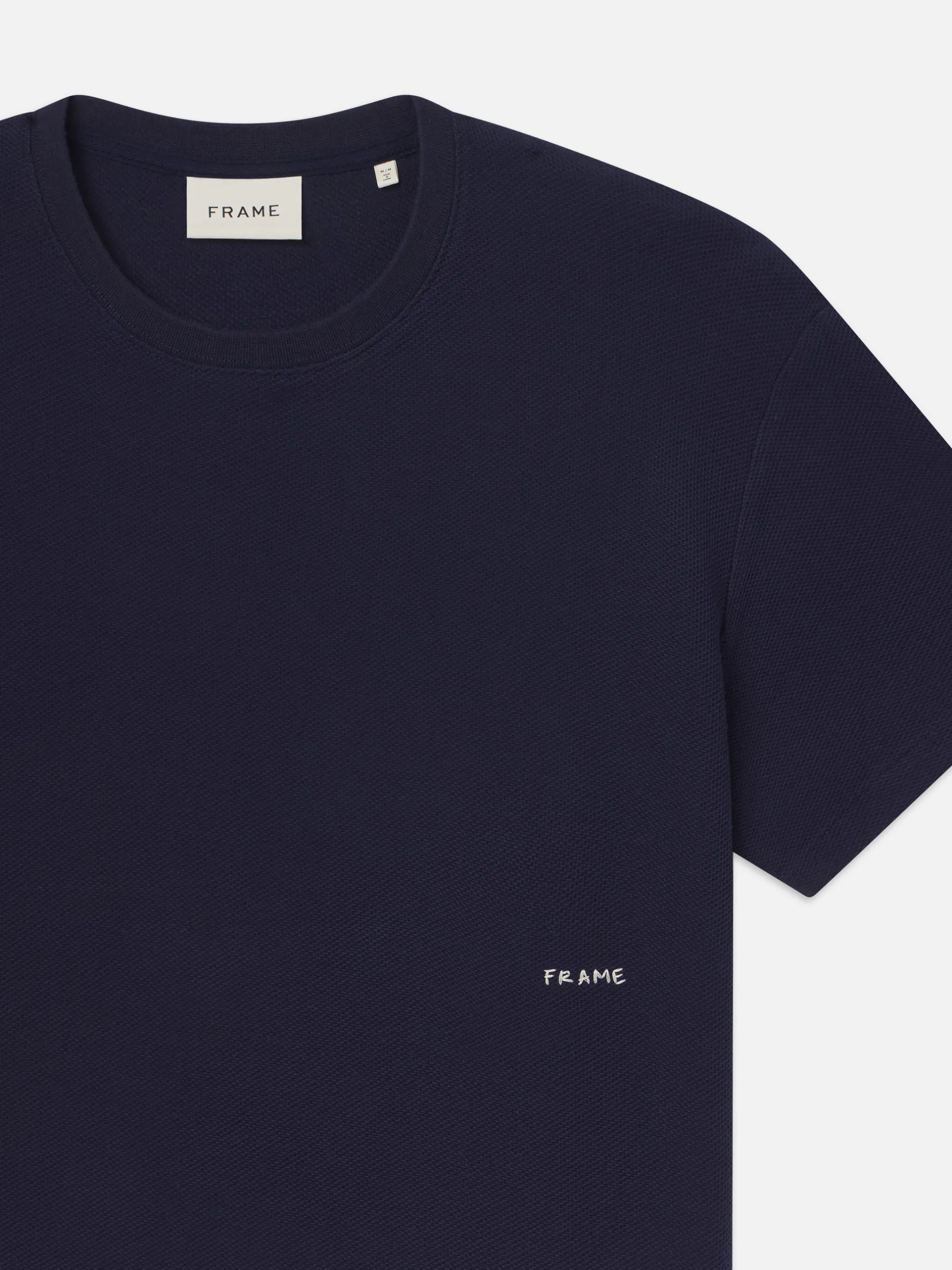 FRAME Jacquard Relaxed Tee in Dark Navy< Tees & Polos
