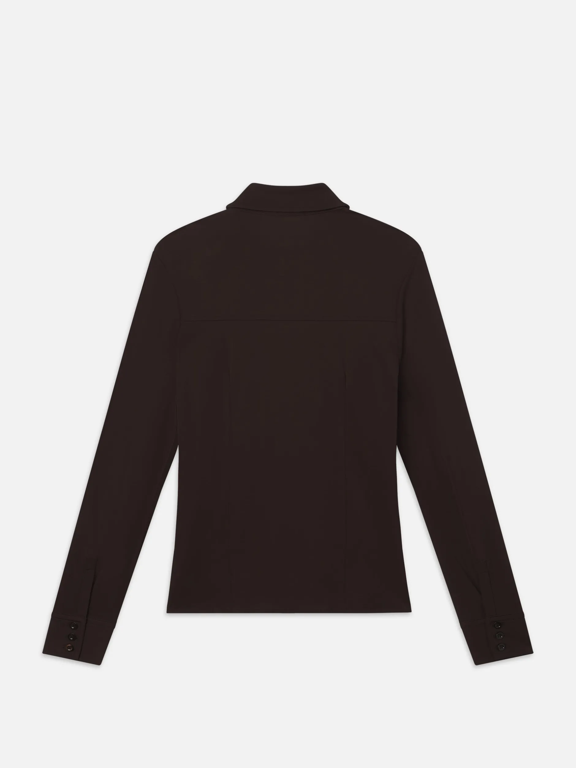 FRAME Jersey Button Up Shirt in Chocolate Brown<Women Tops & Blouses