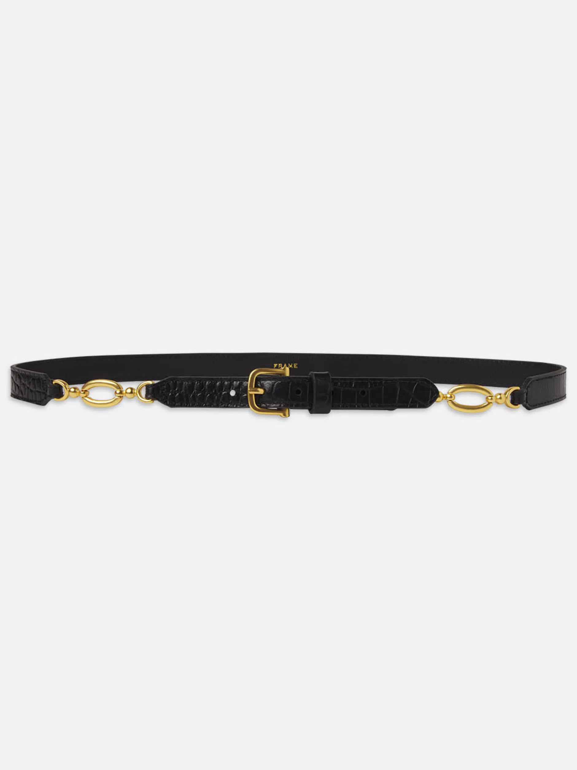 FRAME Jewelry Detail Belt in Black Croc<Women Belts|All Accessories & Shoes