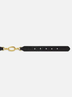 FRAME Jewelry Detail Belt in Black Croc<Women Belts|All Accessories & Shoes