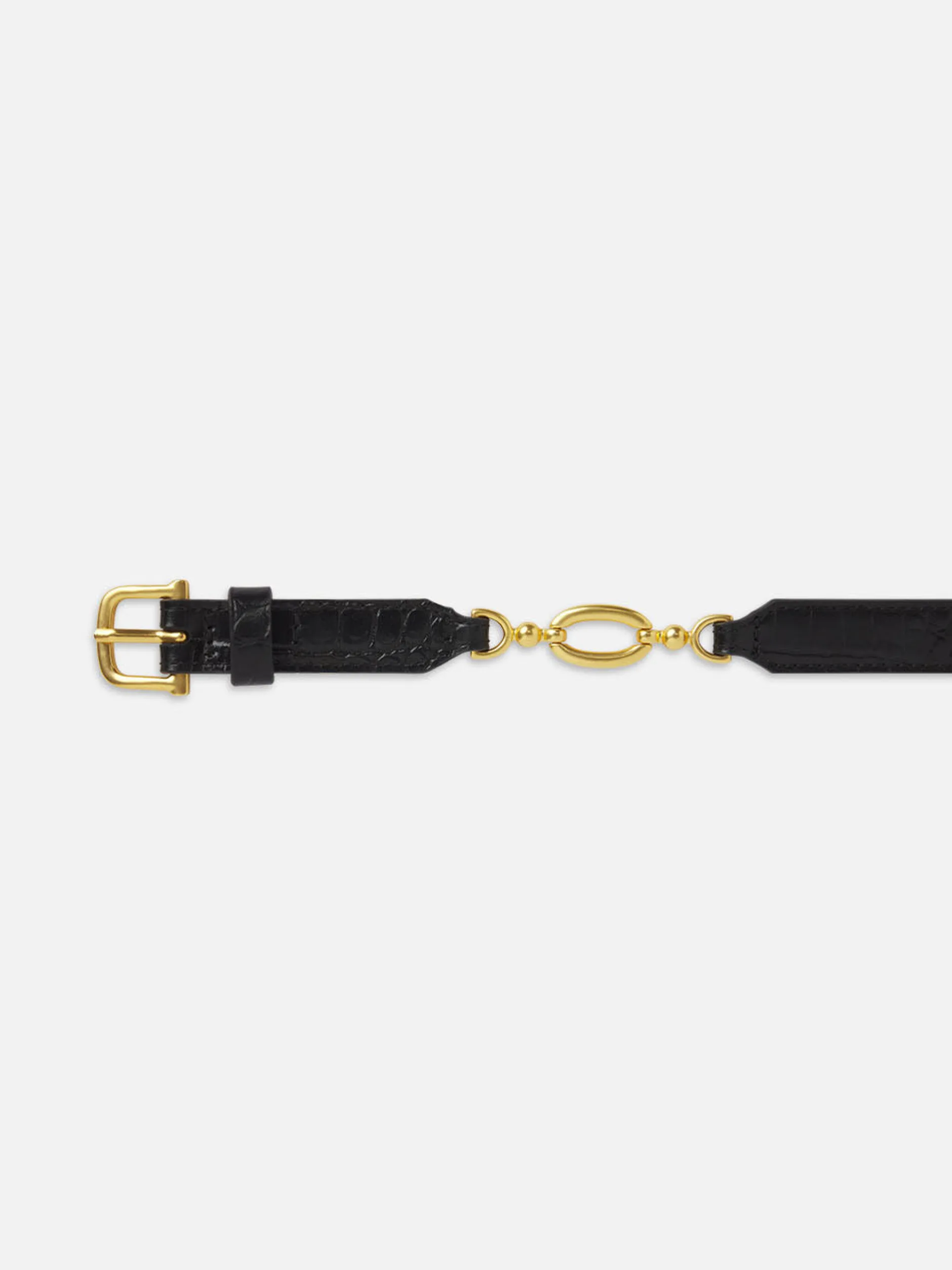 FRAME Jewelry Detail Belt in Black Croc<Women Belts|All Accessories & Shoes
