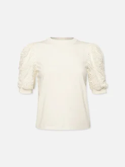 FRAME Lace Sleeve Frankie Tee in<Women Tanks & Tees