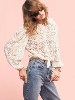 FRAME Lace Tassel Popover in<Women Tops & Blouses