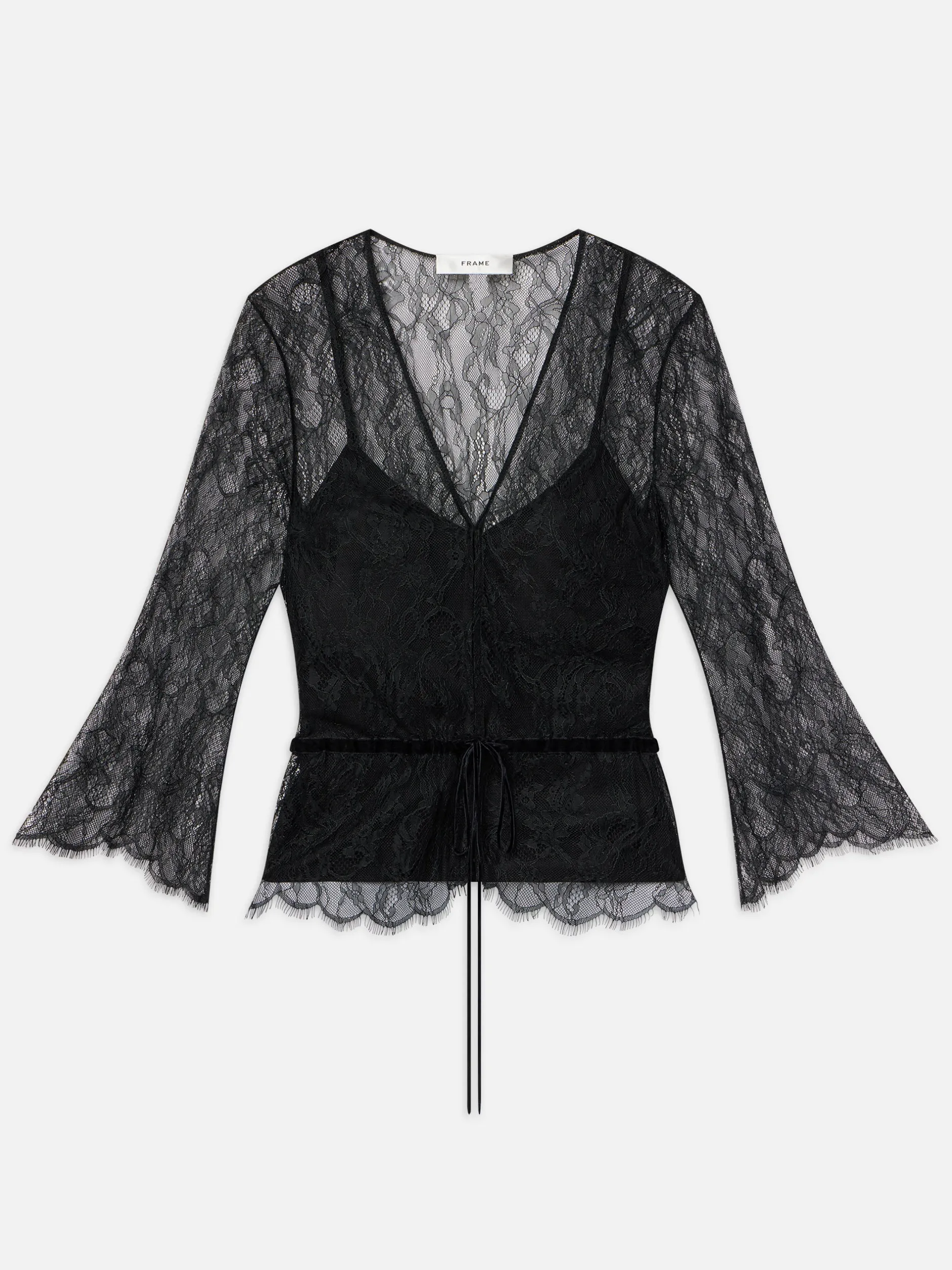 FRAME Lace V-Neck Blouse in<Women Tops & Blouses