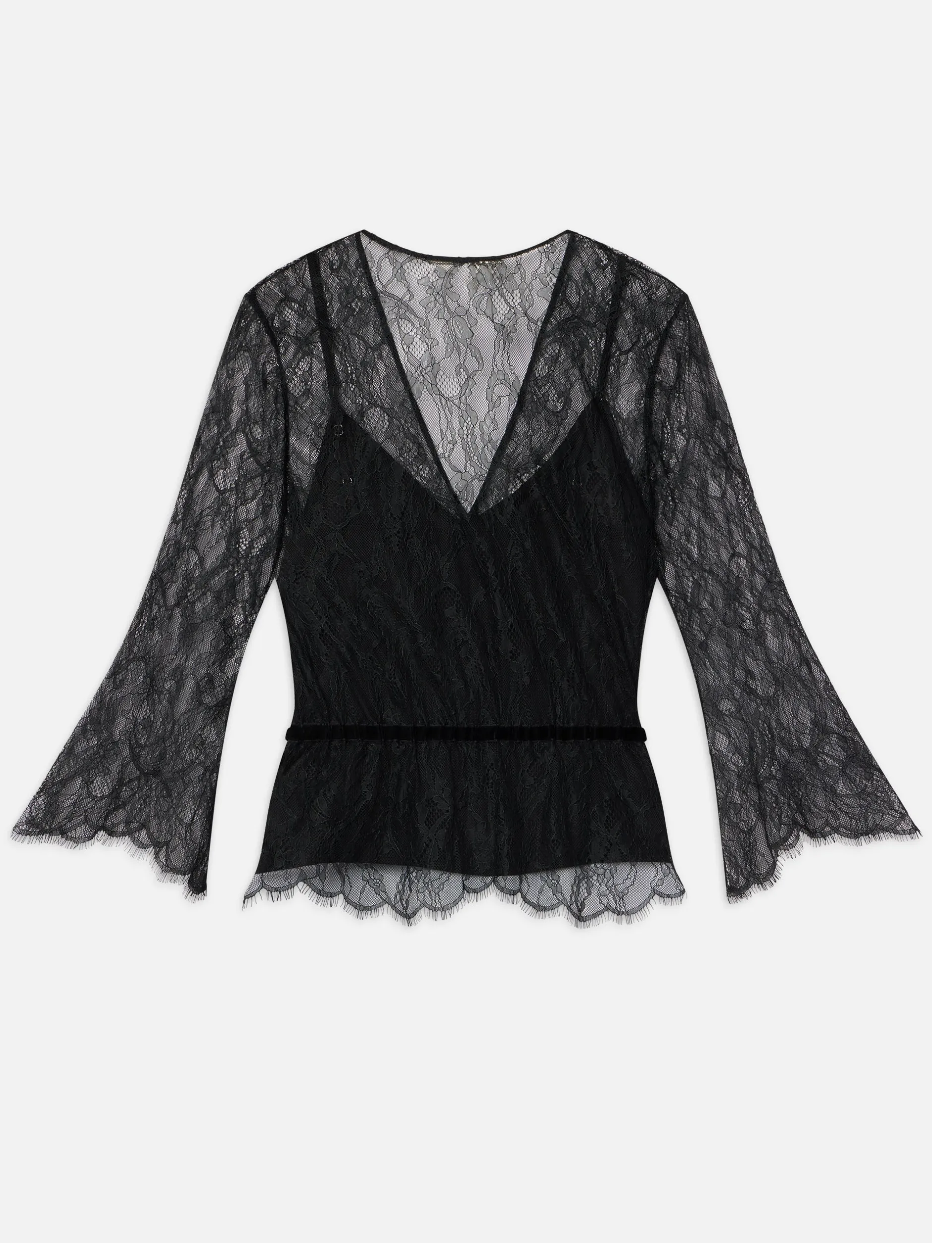 FRAME Lace V-Neck Blouse in<Women Tops & Blouses