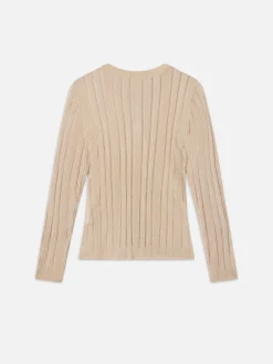 FRAME Laddered Rib Henley in<Women Tops & Blouses