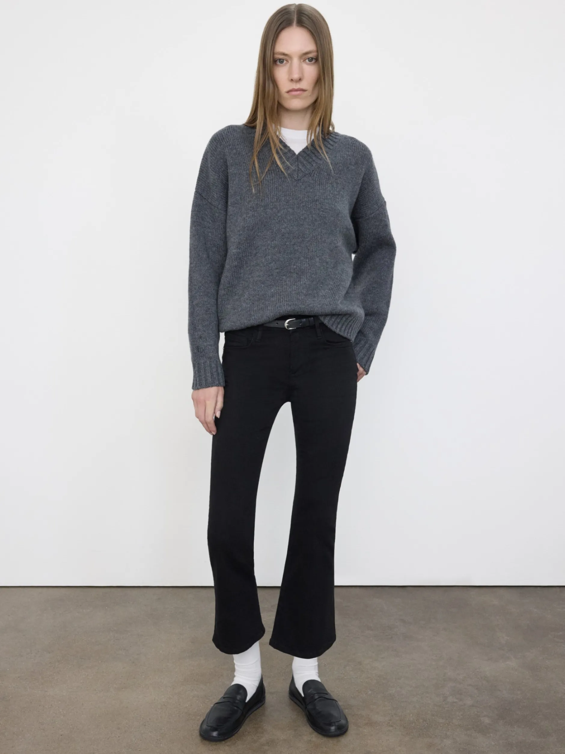 FRAME Le Crop Mini Boot in Film Noir<Women Bootcut
