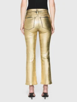 FRAME Le Crop Mini Boot in Gold Chrome<Women Bootcut
