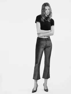 FRAME Le Crop Mini Boot Velvet in Comet Velvet<Women Bootcut
