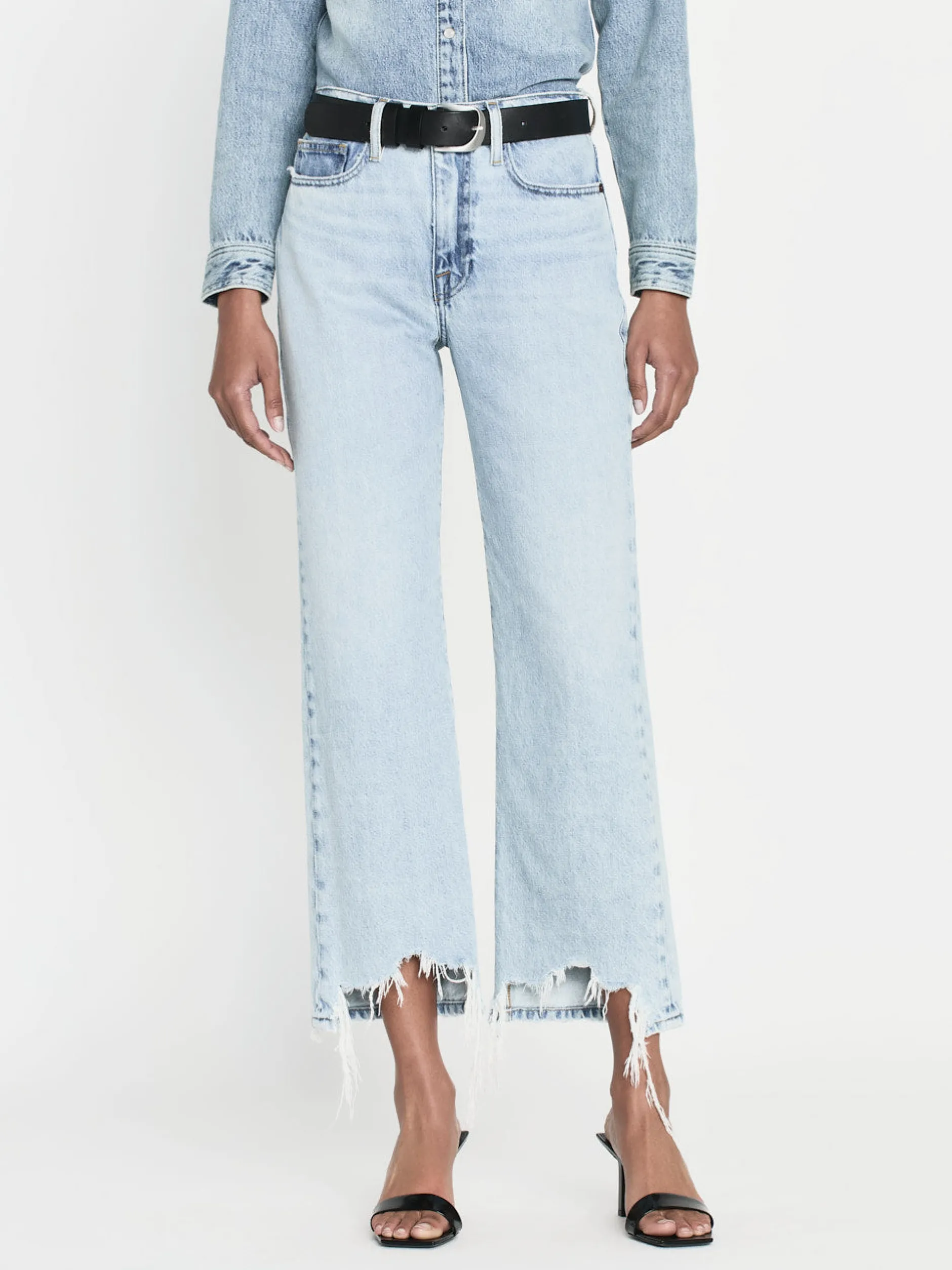 FRAME Le Jane Crop Bite Hem in Fizz Indigo<Women Straight