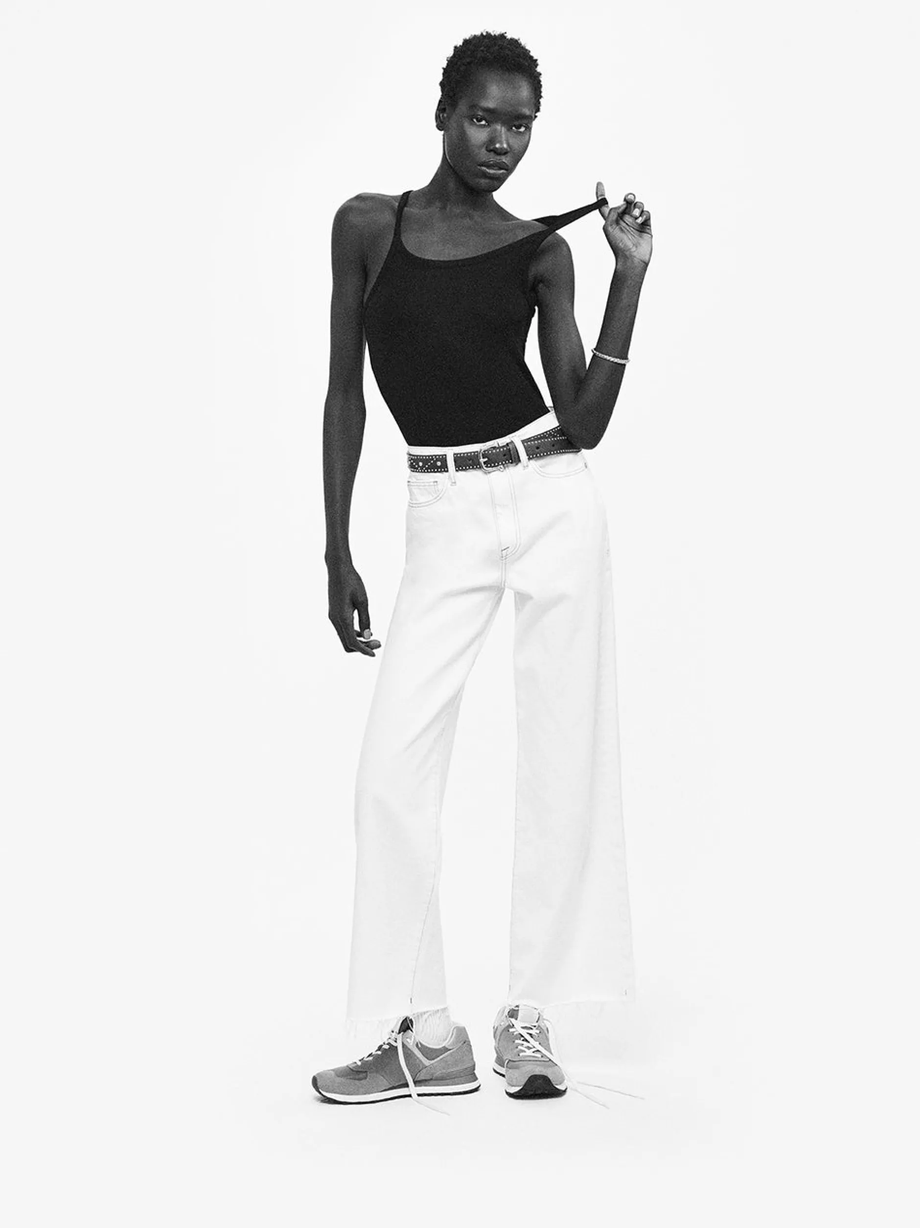 FRAME Le Jane Wide Crop Raw Fray in Au Natural Clean<Women Wide Leg