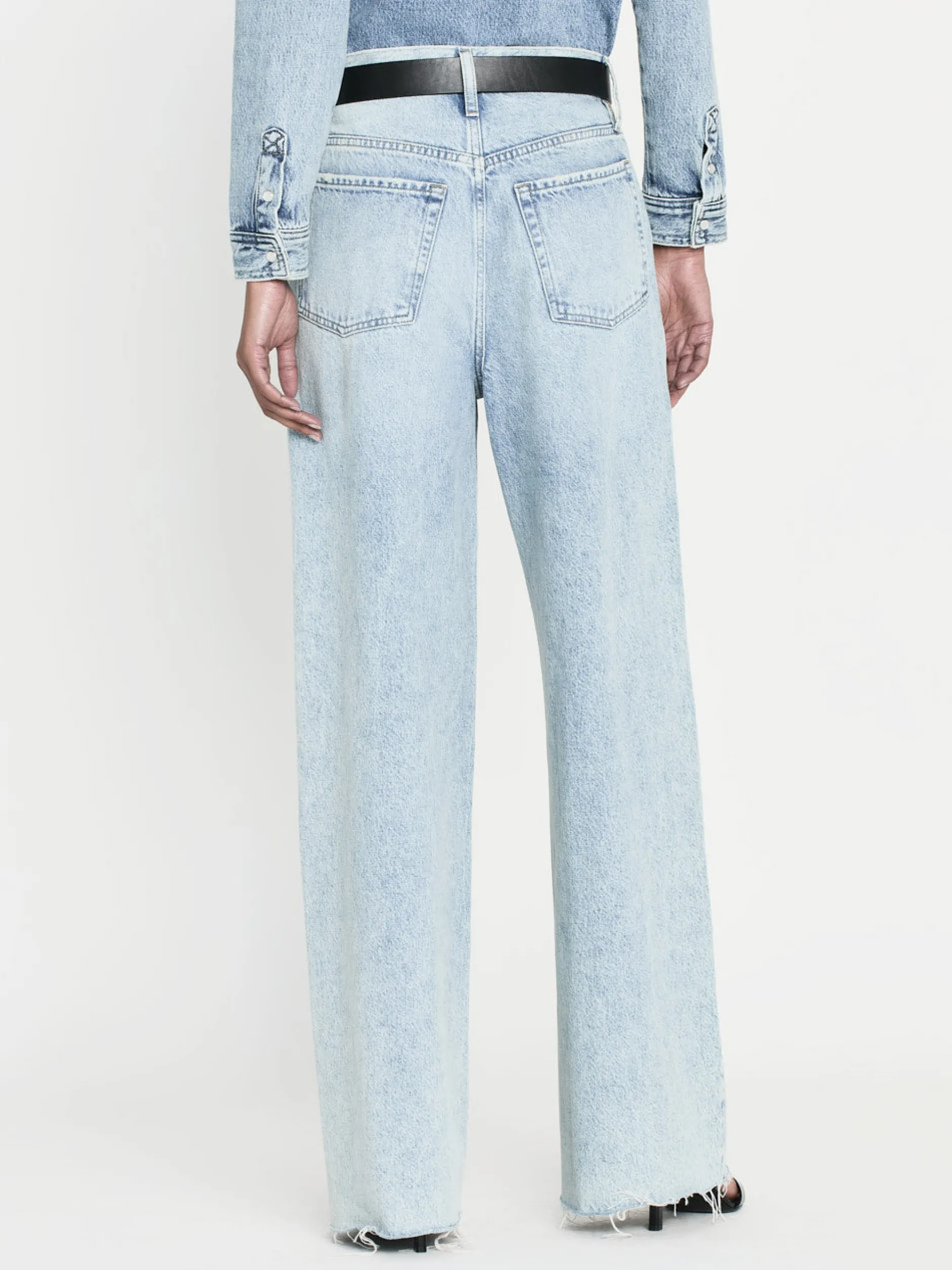FRAME Le Low Baggy Wide Leg in Fizz Indigo<Women Wide Leg