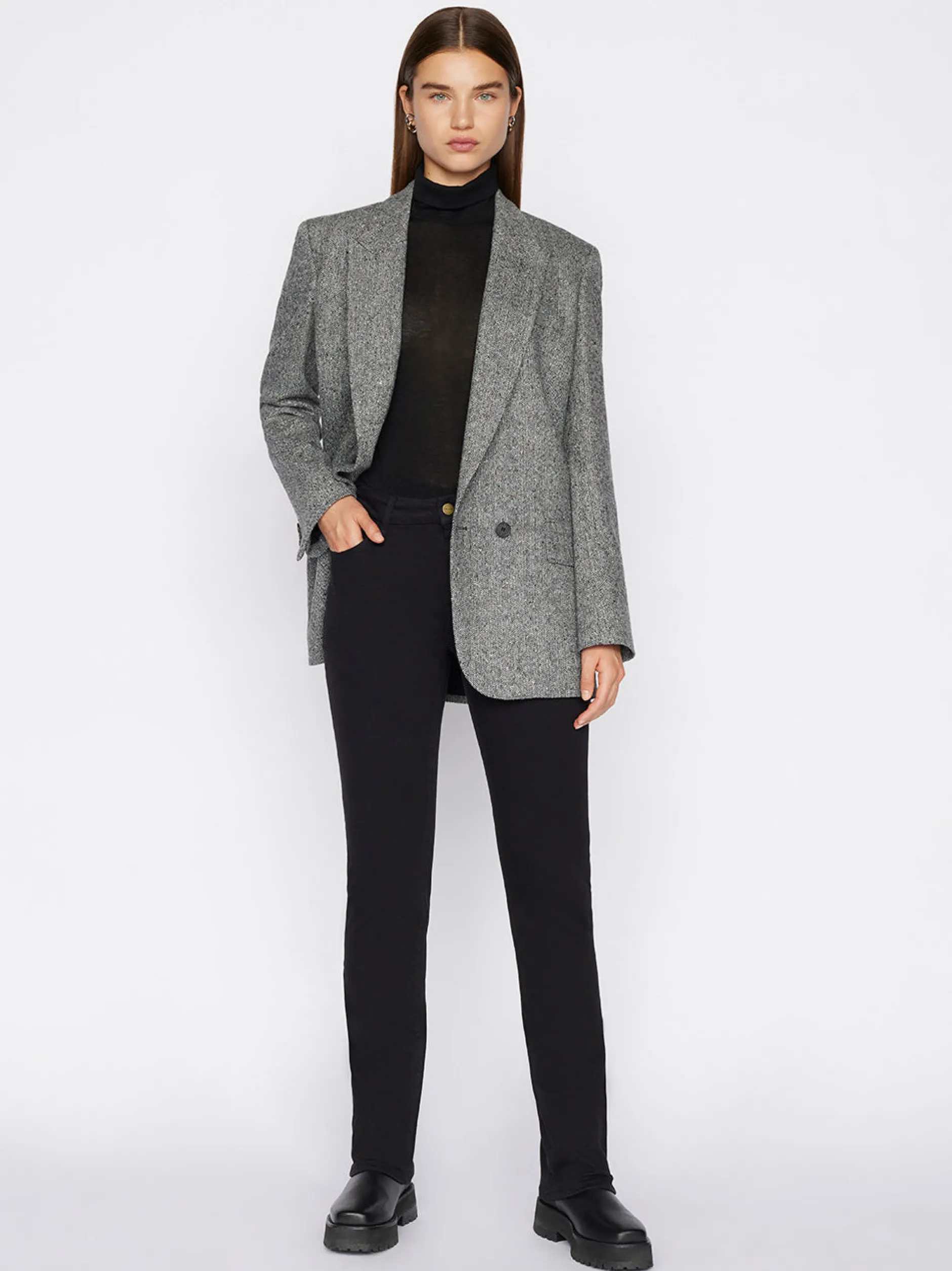 FRAME Le Mini Boot in Film Noir<Women Bootcut|Long