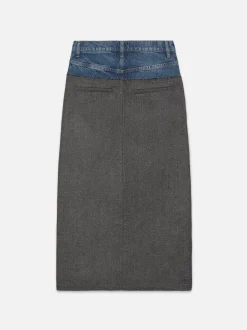 FRAME Le Mix Midaxi Skirt in Malibu Herringbone<Women Skirts & Shorts