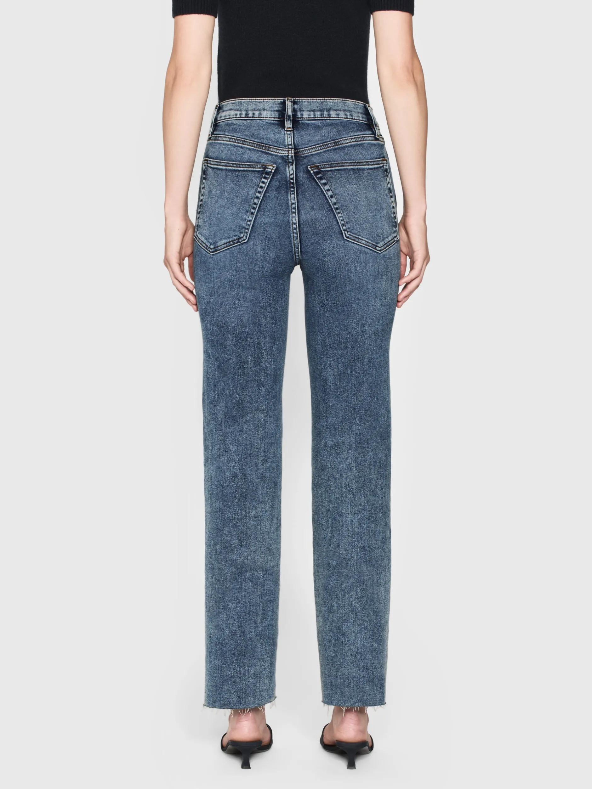 FRAME Le Sleek Straight in Rowley Raw Fray<Women Straight