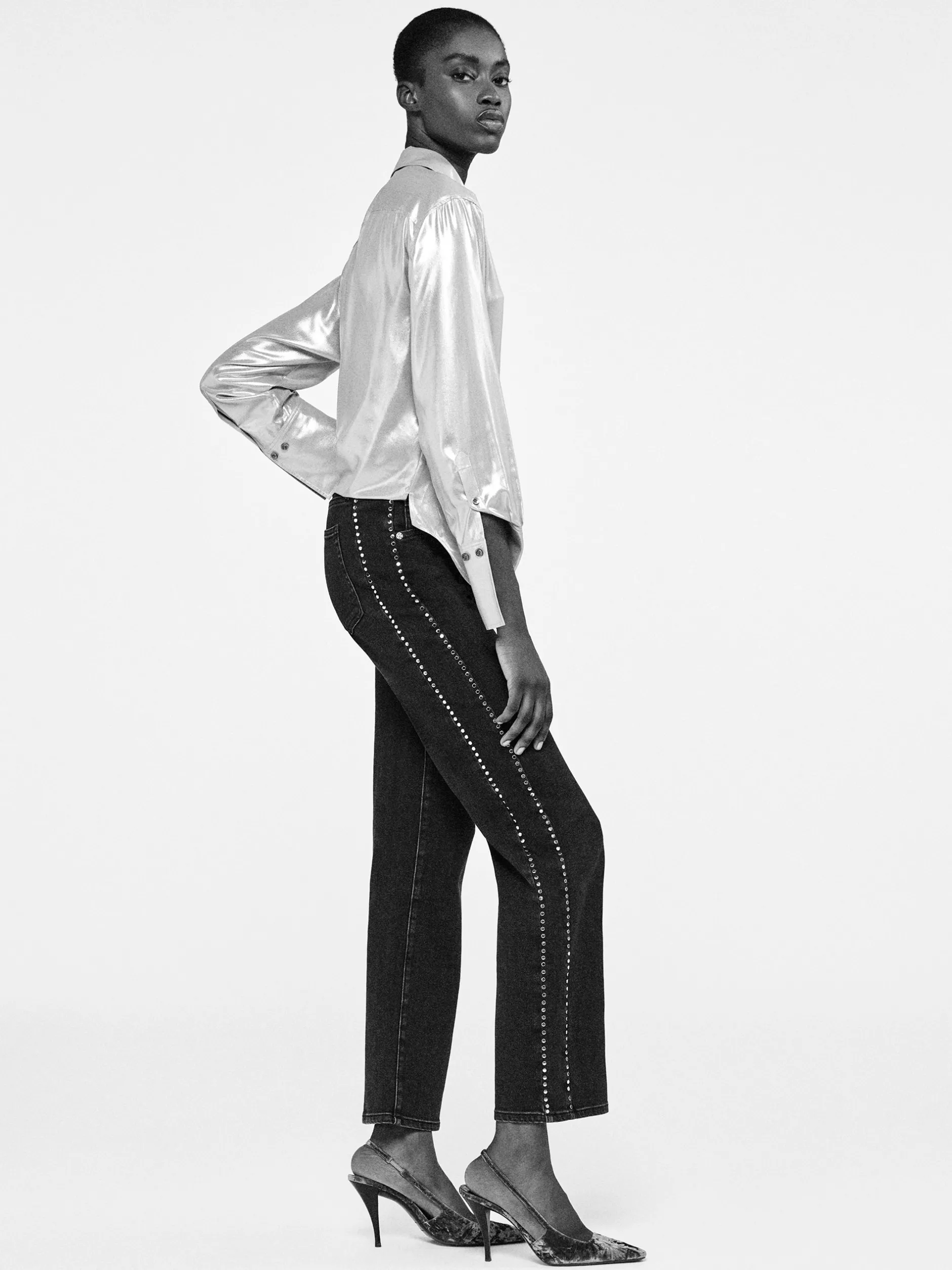 FRAME Le Sleek Straight Studded in<Women Straight