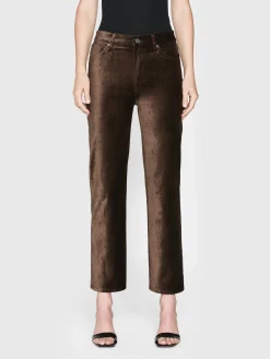 FRAME Le Sleek Straight Velveteen in Peppercorn Velvet<Women Straight|Pants