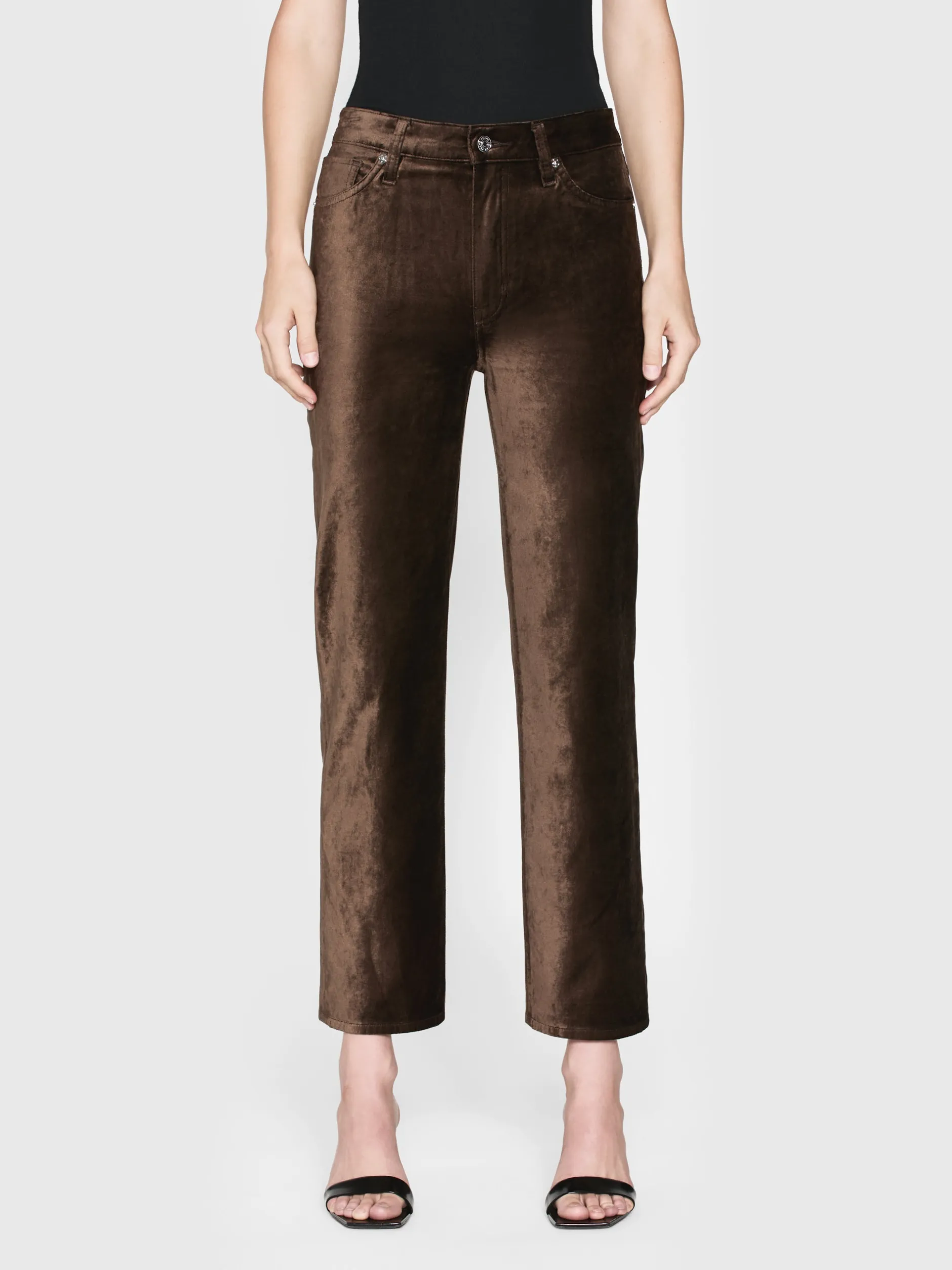 FRAME Le Sleek Straight Velveteen in Peppercorn Velvet<Women Straight|Pants