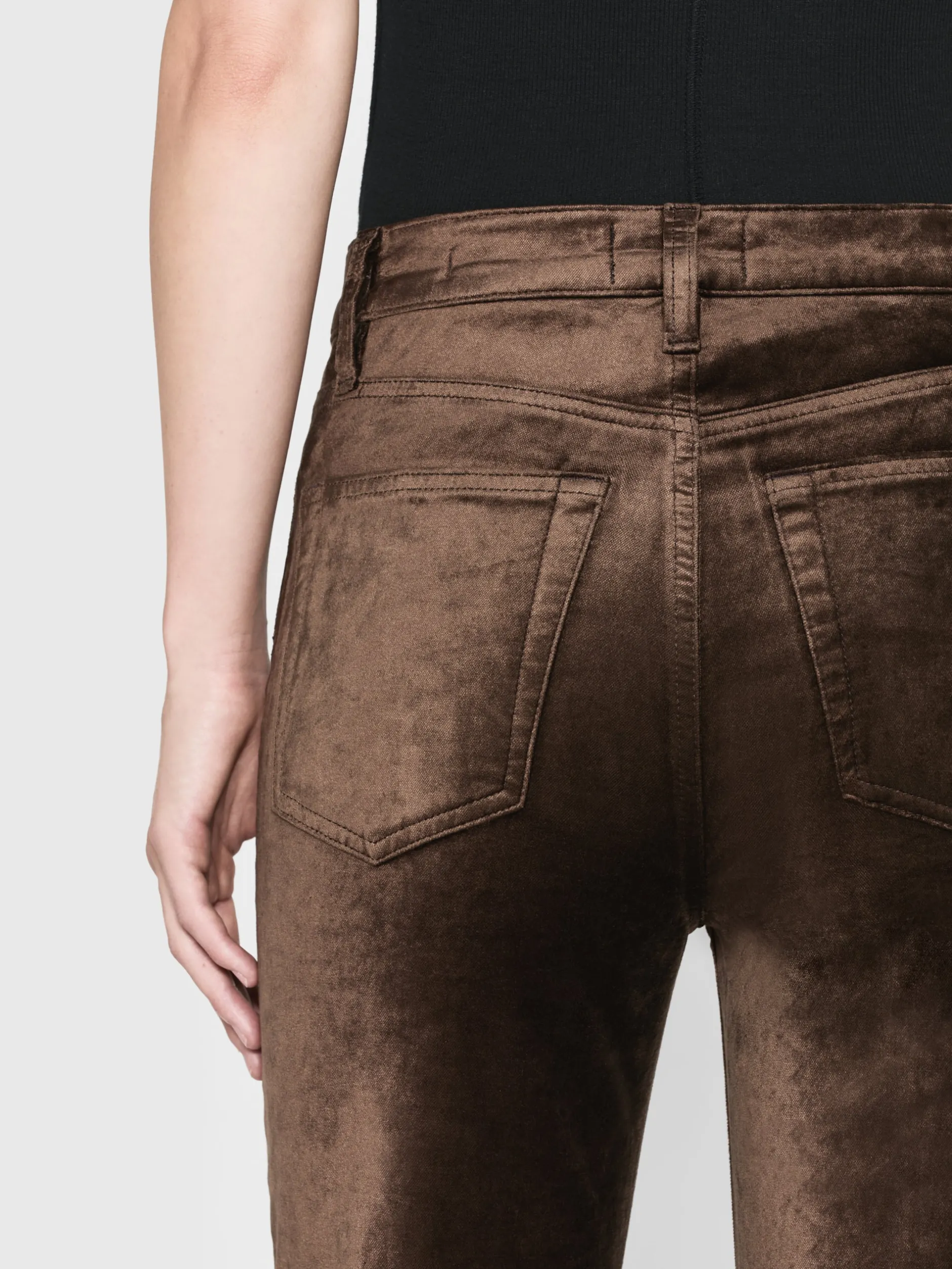 FRAME Le Sleek Straight Velveteen in Peppercorn Velvet<Women Straight|Pants