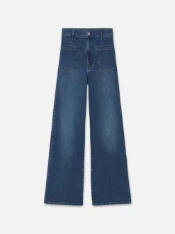 FRAME Le Slim Palazzo Bardot Pocket in<Women Wide Leg