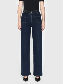 FRAME Le Slim Palazzo Bardot Pocket in<Women Wide Leg
