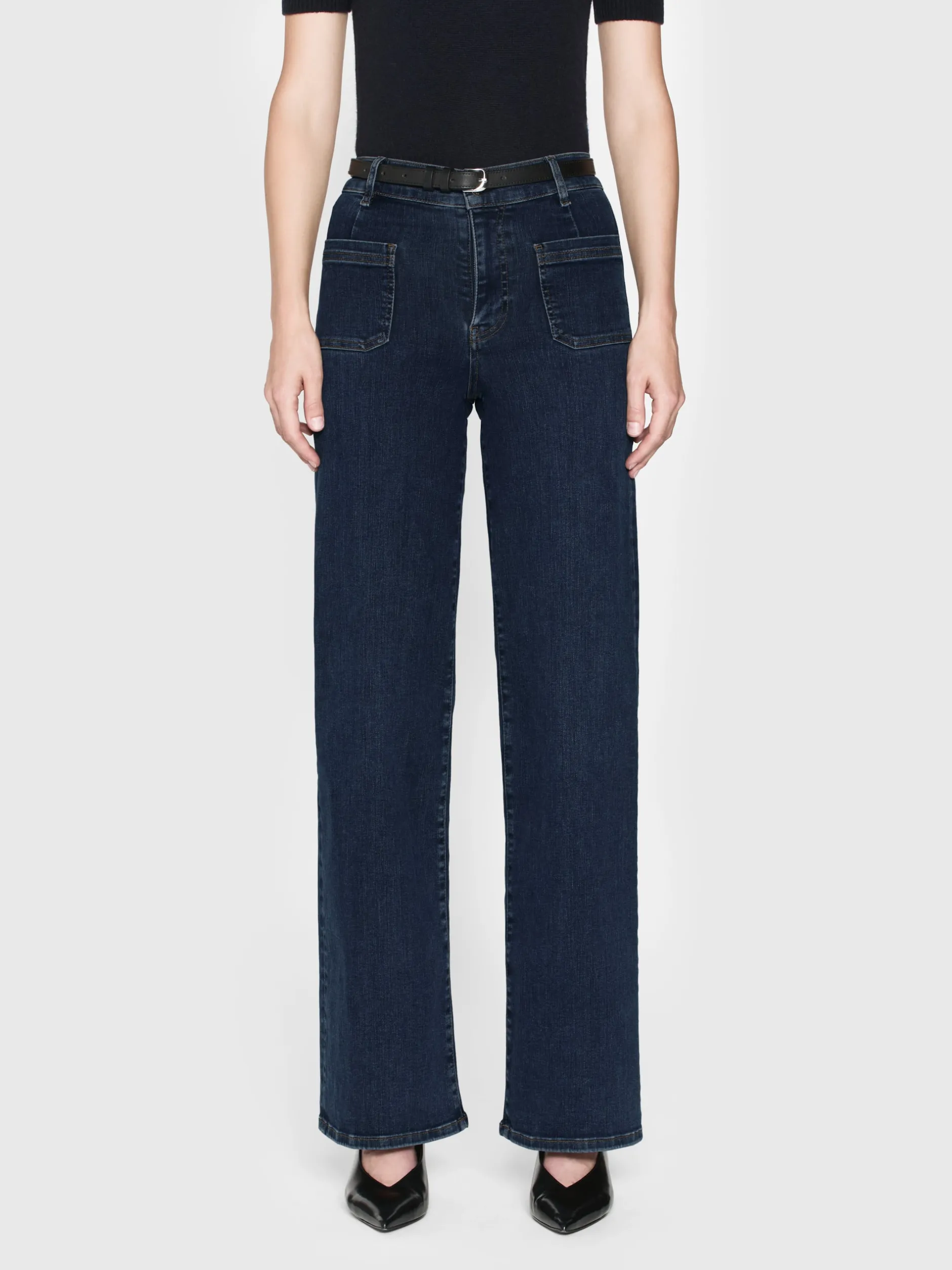 FRAME Le Slim Palazzo Bardot Pocket in<Women Wide Leg