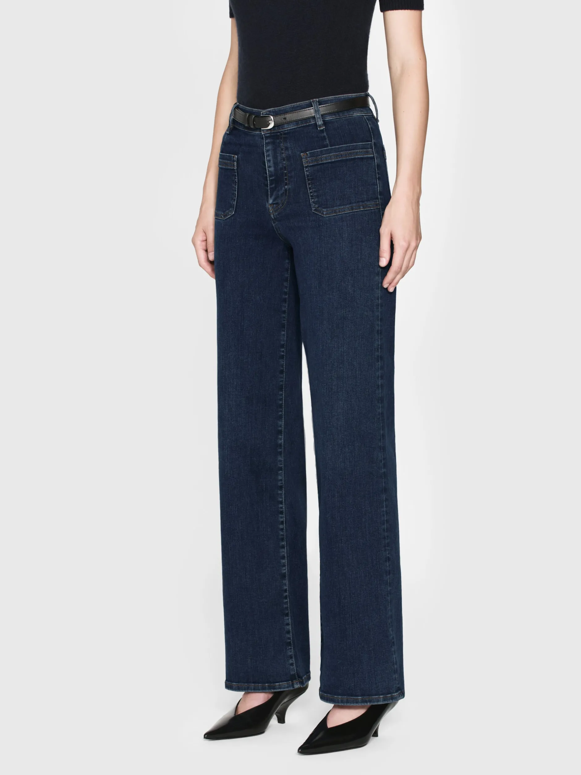 FRAME Le Slim Palazzo Bardot Pocket in<Women Wide Leg