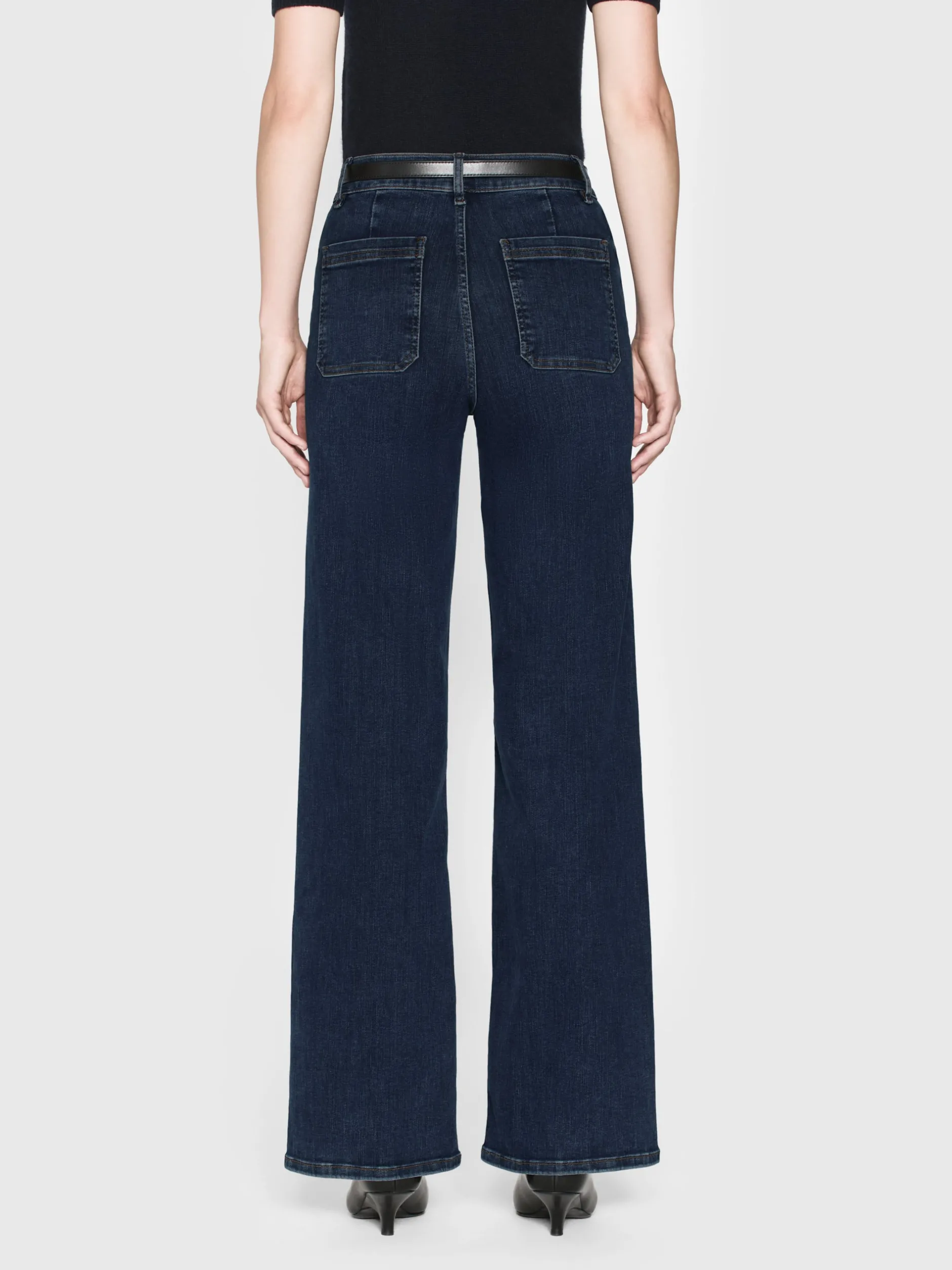 FRAME Le Slim Palazzo Bardot Pocket in<Women Wide Leg
