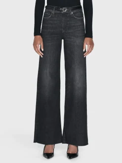 FRAME Le Slim Palazzo Raw Fray in<Women Wide Leg
