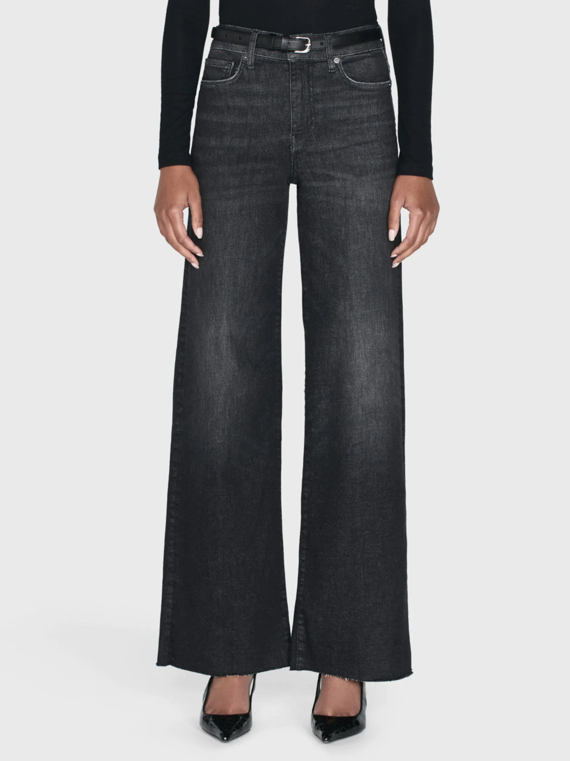 FRAME Le Slim Palazzo Raw Fray in<Women Wide Leg