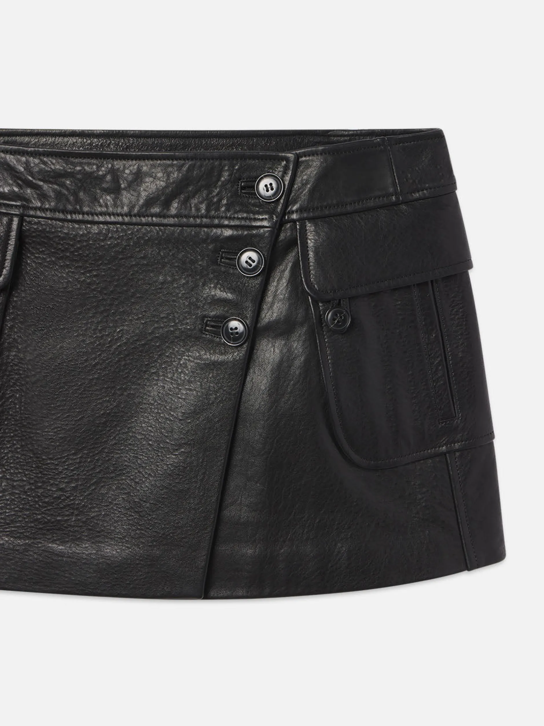 FRAME Leather Cargo Mini Skirt in<Women Leather & Suede|Skirts & Shorts