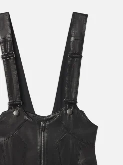FRAME Leather Overall in<Women Leather & Suede|Dresses & Jumpsuits