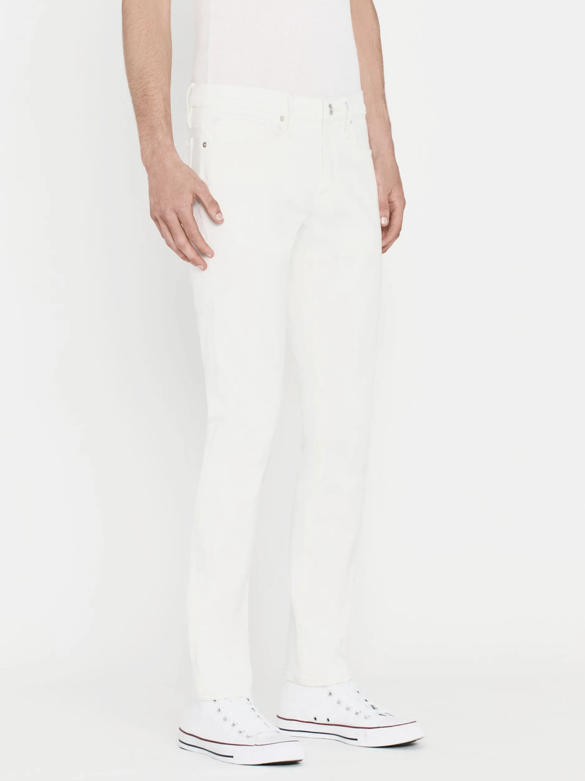 FRAME L'Homme Slim Twill in Whisper White< Slim|Pants & Shorts