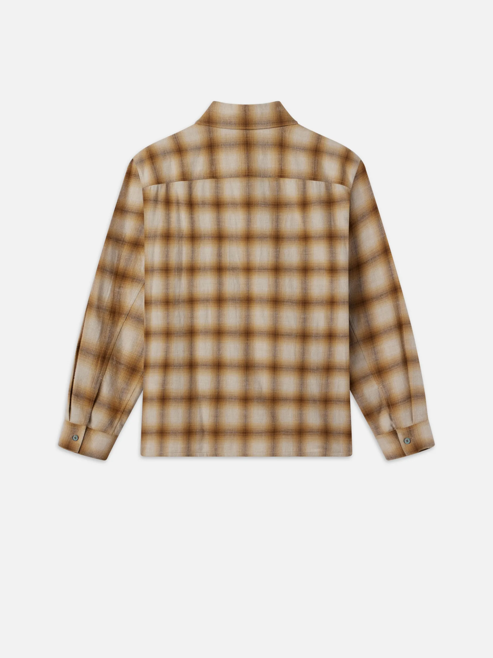 FRAME Light Weight Plaid Shirt in Tan Plaid< Shirts