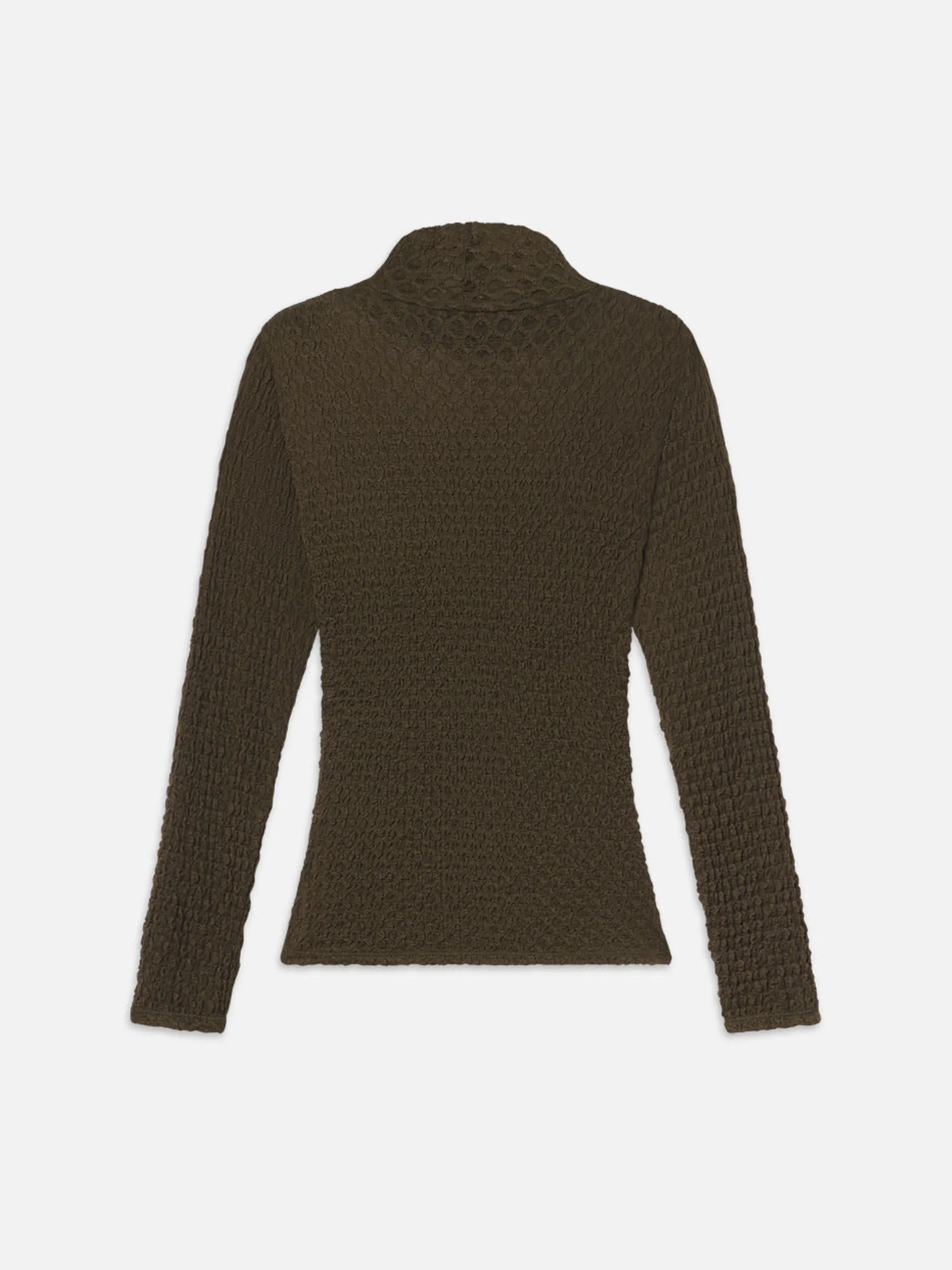 FRAME Mesh Lace Turtleneck in Rich Military<Women Tops & Blouses
