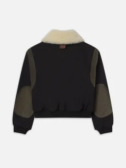 FRAME Mixed Leather Bomber in<Women Jackets & Coats
