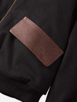 FRAME Mixed Leather Bomber in<Women Jackets & Coats