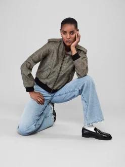 FRAME Modern Bomber Jacket in Brown Multi<Women Jackets & Coats