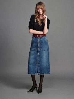 FRAME Modern Pocket Midi Skirt in<Women Skirts & Shorts
