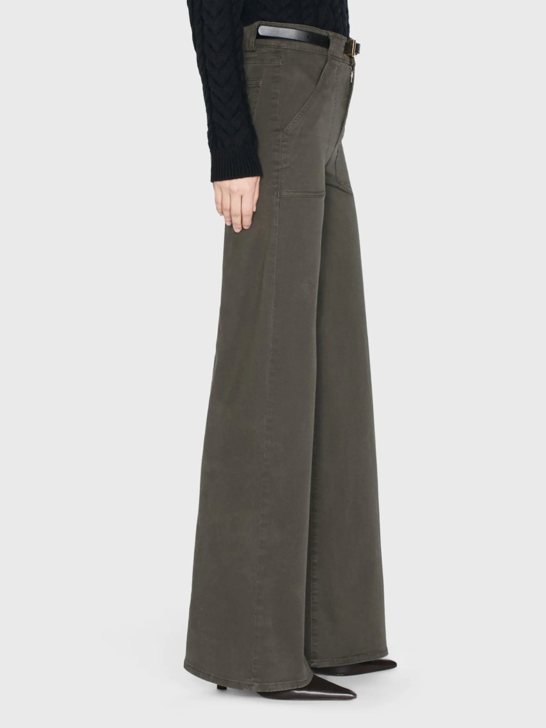 FRAME Modern Pocket Pant in Rich Military<Women Wide Leg